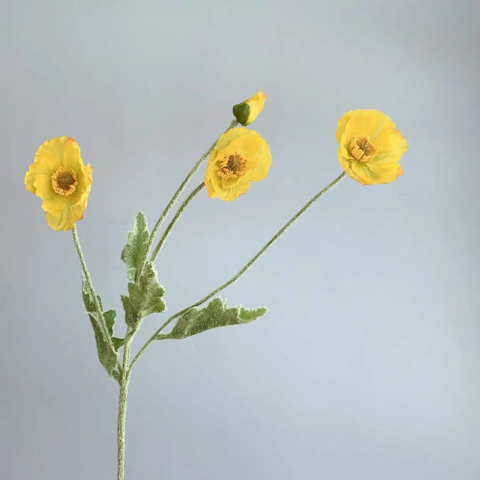 4 Head Artificial Poppy Flowers Bouquet – Silk Fake Flowers for Home Decor, Garden, Wedding, and Party Decoration