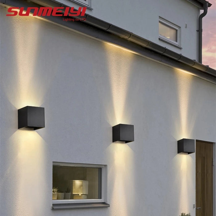 12W LED Wall Light – Modern Waterproof Outdoor Wall Lamp with Adjustable Beam for Porch, Garden, Balcony, and Terrace (IP65, Up and Down Lighting, Warm/Cool/Color Options)