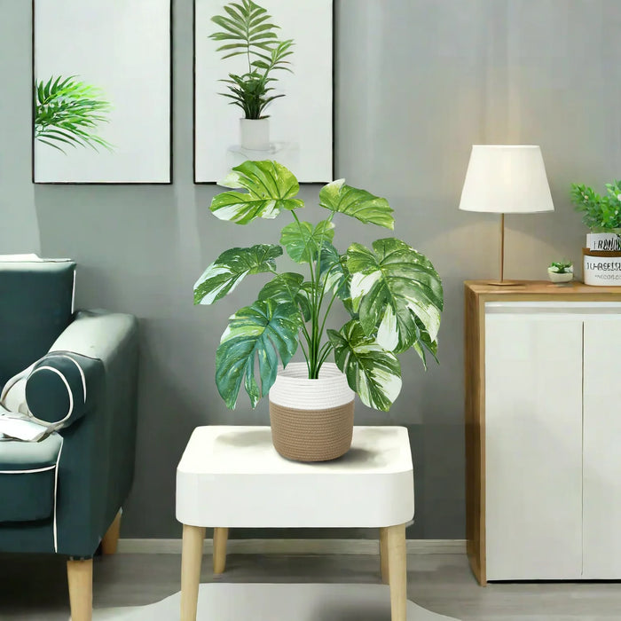Artificial Monstera Plant – 65/100cm Faux Plastic Palm Leaves Branch for Home, Office, and Party Decoration