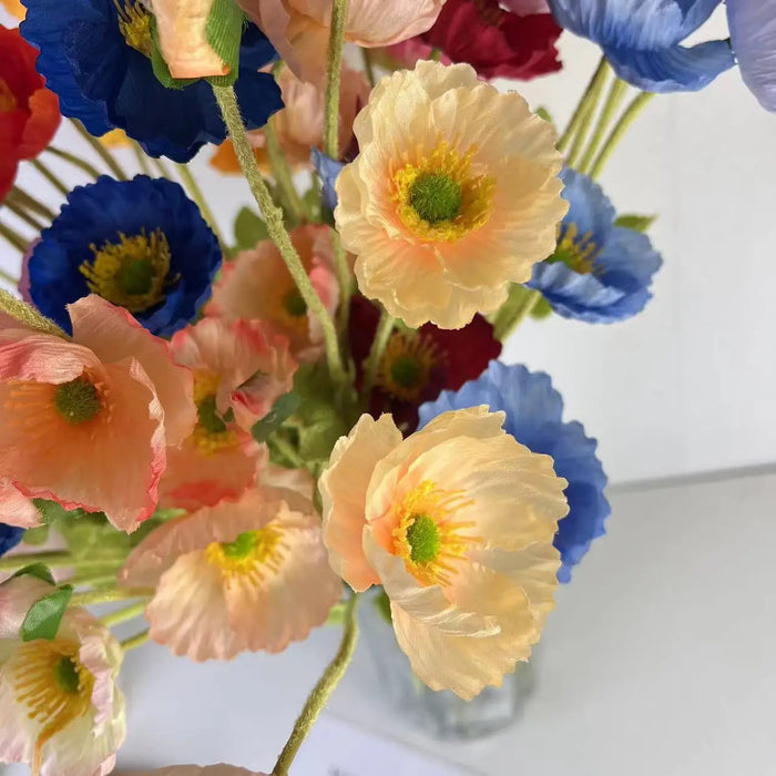 Artificial Silk Poppy Flowers Bouquet – Home Decor, Garden, Party, and Wedding Decoration, DIY Vase Accessories (1PC)