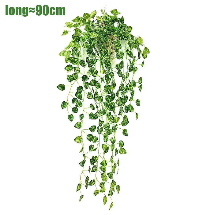 Artificial Green Vine Hanging Plant – Rattan Wall Decoration for Home, Garden, Wedding, and DIY Projects