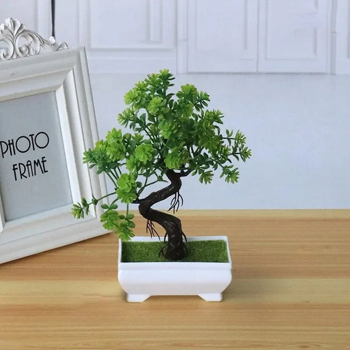 Artificial Bonsai Tree – 21pcs Plastic Potted Plants for Home, Office & Table Décor