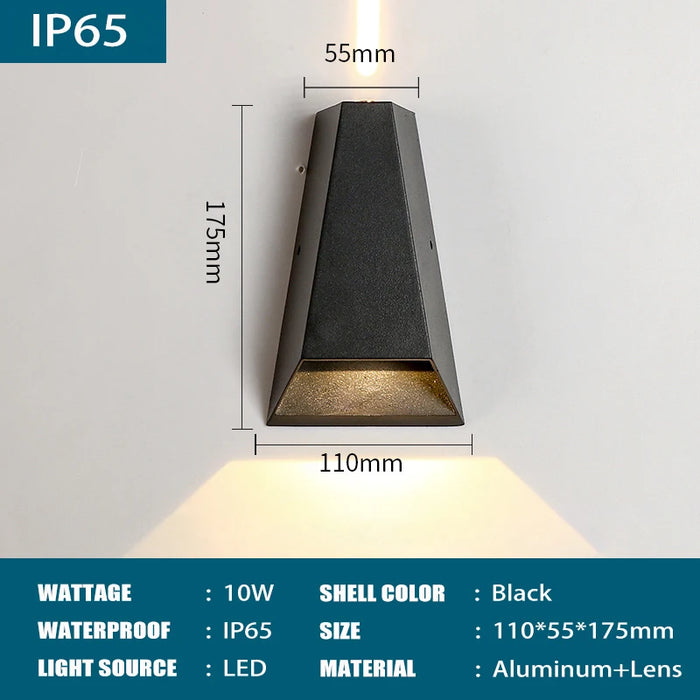 IP65 Waterproof LED Wall Lamp – 6W & 10W Outdoor Modern Nordic Wall Sconce for Porch, Garden, and Indoor Spaces (85-265V)