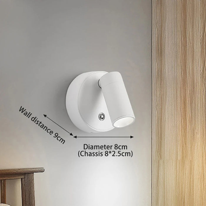 "LED Wall Lamp with Magnetic Rechargeable Design – Wireless Touch Control, Adjustable, and Multi-Function for Bedroom, Kitchen, and Study – Includes Type-C Cable"