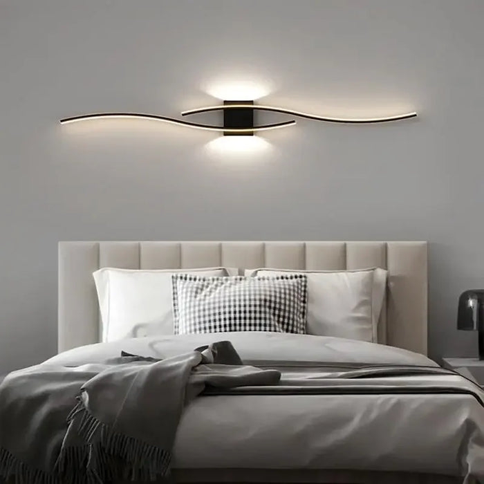 Modern LED Wall Lamp – Black, White, and Gold Wall Light Sconce for Living Room, Bedroom, Bedside, and Decorative Lighting