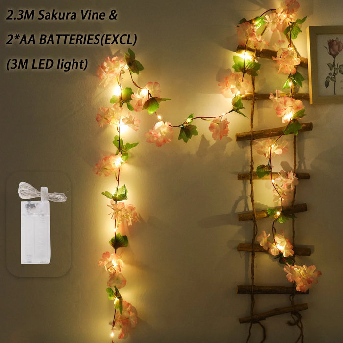 180CM Artificial Sakura Flowers Vine – Wedding Garden Arch, Home Party Decoration, Christmas Bridal Silk Flowers