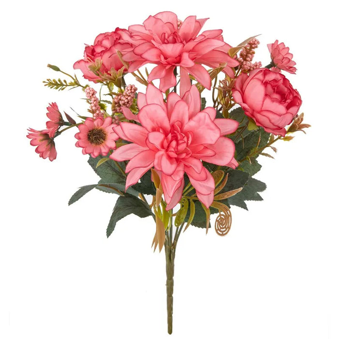 1Pc Artificial Silk Dahlia, Rose & Daisy Flower Bouquet – Wedding, Party, Home Decoration – DIY Floral Arrangement for Bridal Bouquets