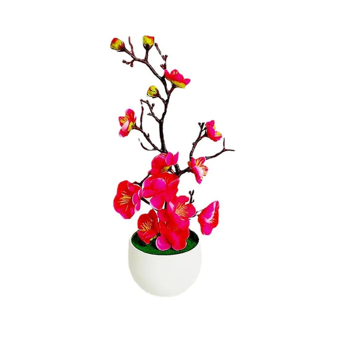 Bonsai Silk Plum Blossom Artificial Plant – Fake Sakura Tree Branches for Home, Office, and Wedding Decoration
