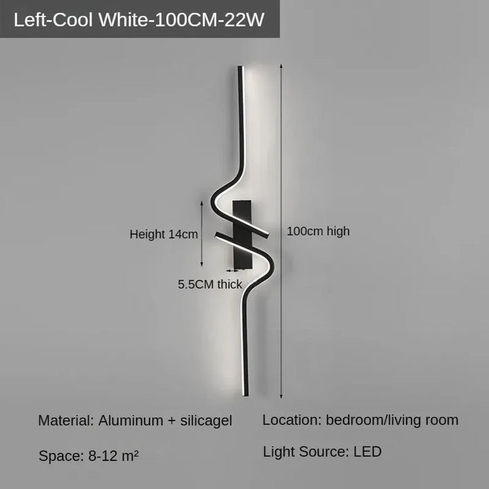 Modern Minimalist Strip Led Wall Light Bedroom Lights For Bedside Wall Sconce Led Light Living Room TV Sofa Background Wall Lamp