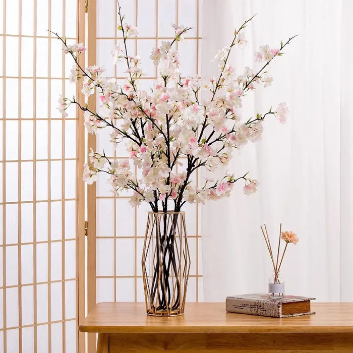 106CM Artificial Cherry Blossom Branch – Silk Peach Blossom for Wedding, Home, and Dining Table Décor