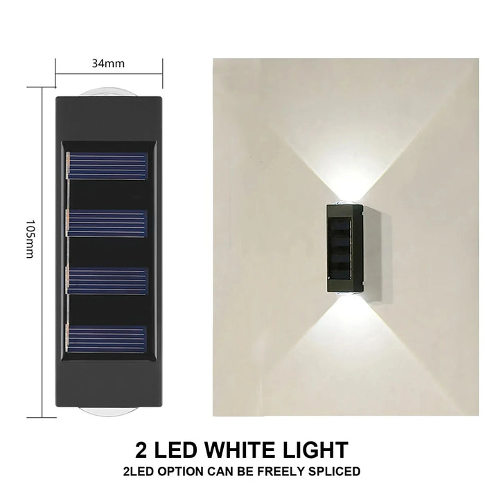 Solar Wall Lamp – Waterproof Outdoor LED Light for Garden, Porch, Yard, and Balcony – Up and Down Illumination with Solar Power