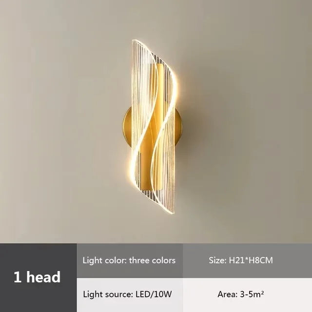 Nordic Modern LED Wall Lamp – Golden Bird Design, 12W Rotatable Sconce for Bedroom, Living Room, Sofa Background, and Indoor Decor