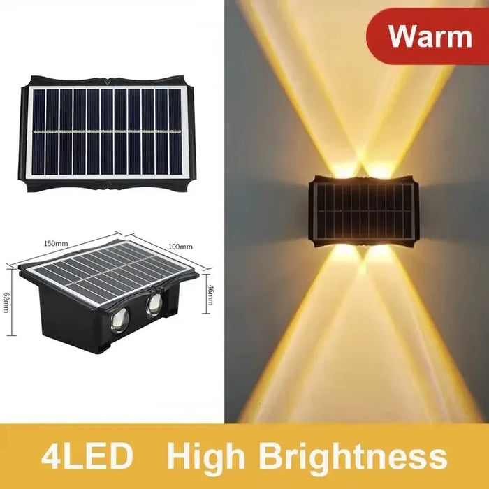 Solar Wall Lamp – Waterproof LED Outdoor Light with Up and Down Luminous Design for Garden, Yard, and Balcony Decoration