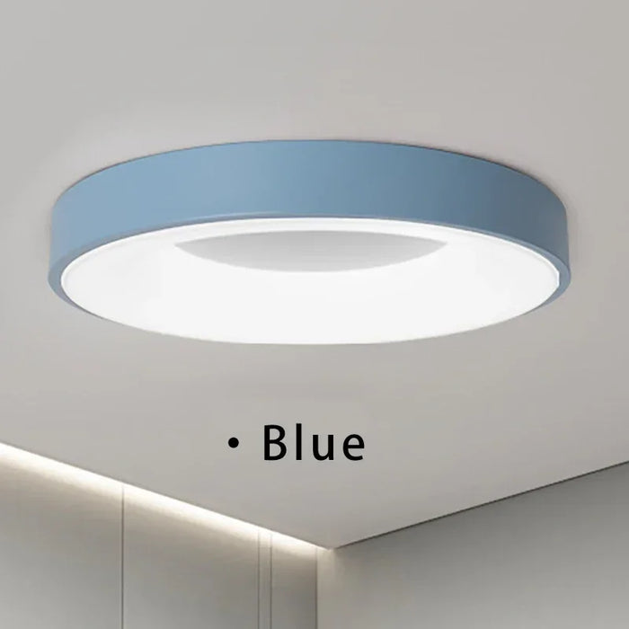 Modern Macaron LED Ceiling Light – Adjustable Circular Design with Remote Dimming for Bedroom, Living Room, and Corridor