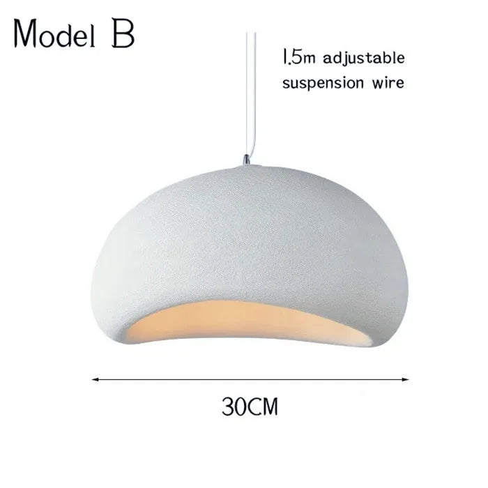 Nordic Wabi Sabi E27 LED Pendant Light – Modern Hanging Lamp for Bedrooms, Cafes, Bars, and Dining Rooms