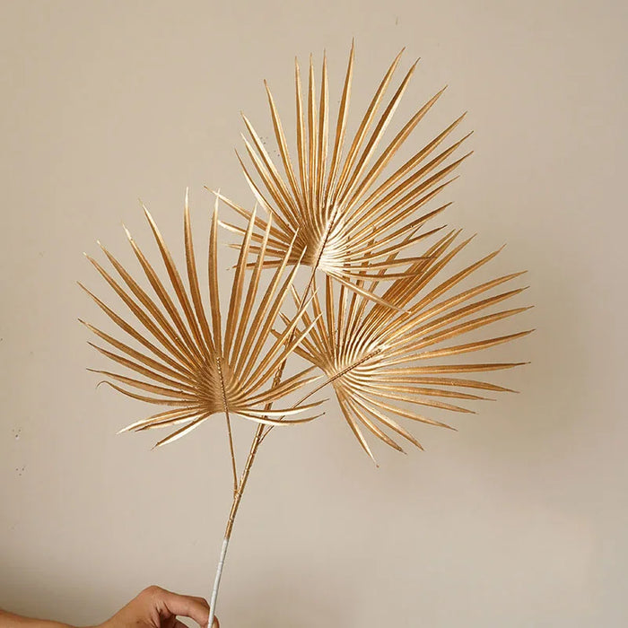 Golden Series Palm, Ginkgo & Eucalyptus Artificial Flower Arrangement – Wedding, Home, Christmas & Event Decor (67-84cm)
