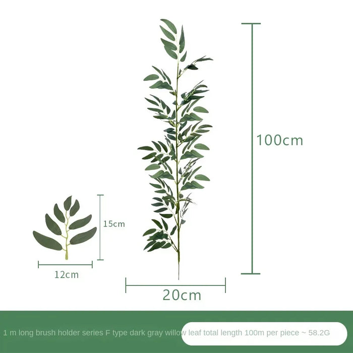 Artificial Silk Bamboo Leaf Flower Arrangement – 1m Long Eucalyptus Leaves for Spring Decoration, Indoor & Outdoor Use