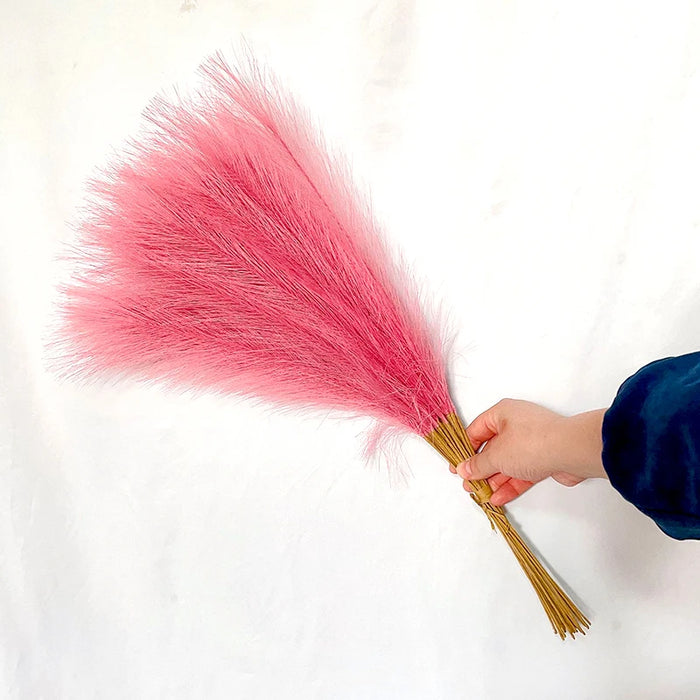 10pcs Artificial Pampas Grass – Blue Fake Reed Flowers for Wedding, Home, Party, and Vase Decoration