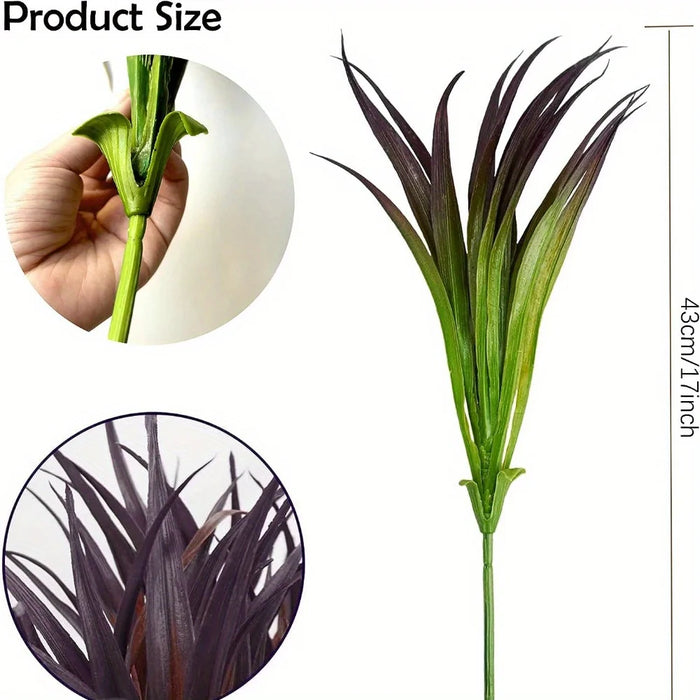 10PCS Simulated Chlorophytum Artificial Plants – Faux Boston Fern Bushes with Plastic Leaves for Outdoor Garden Decoration