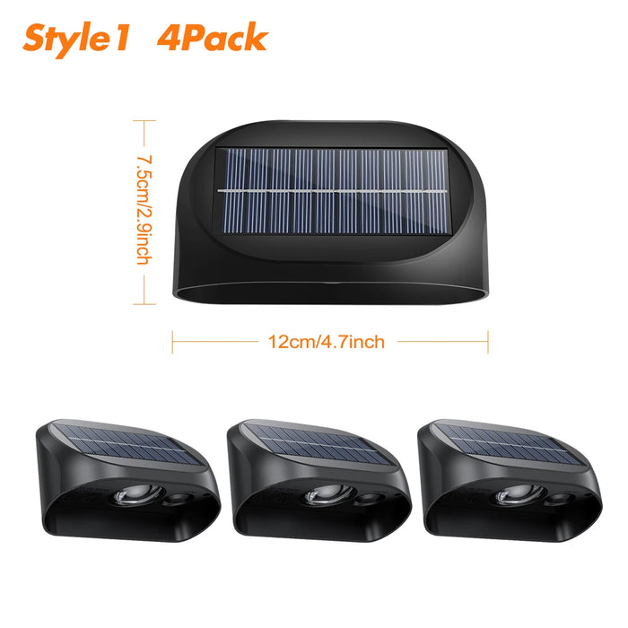 Solar Fence Lights – Waterproof Outdoor RGB LED Deck Lights with Warm White & 8 Color Modes, Decorative Solar Wall Lights for Garden, Yard, and Patio (Auto Sensor, No Wiring)
