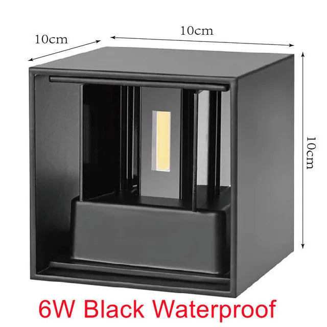 12W LED Wall Light – Modern Waterproof Outdoor Wall Lamp with Adjustable Beam for Porch, Garden, Balcony, and Terrace (IP65, Up and Down Lighting, Warm/Cool/Color Options)