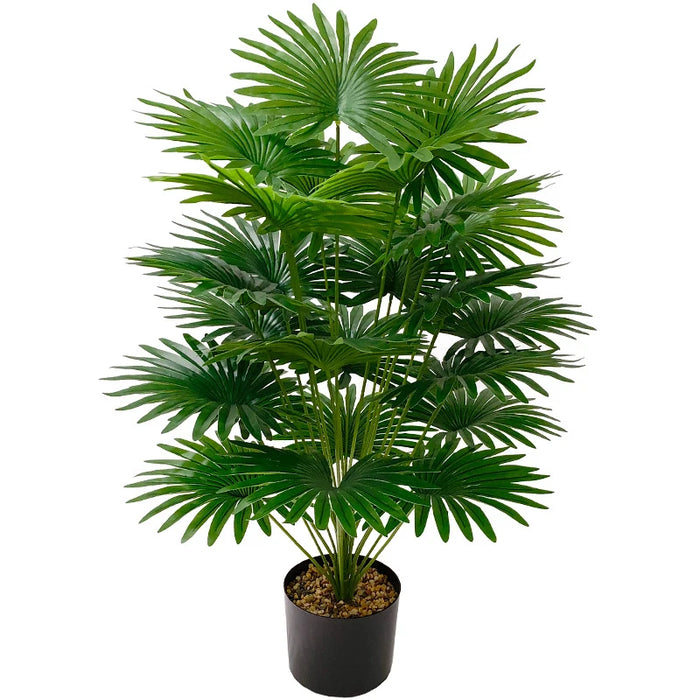 Artificial Tropical Tung Palm Tree – Large Floor Standing Fake Plant with Nordic Style Green Leaves for Home and Garden Décor