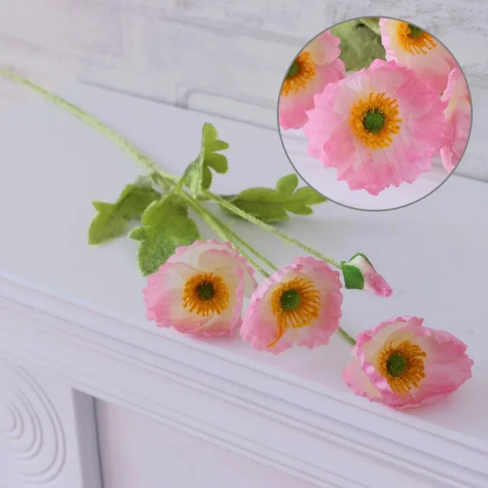 Artificial Poppy Flowers Bouquet – Silk Fake Flowers for Home Decor, Wedding, DIY Vase Accessories, and Garden Decoration