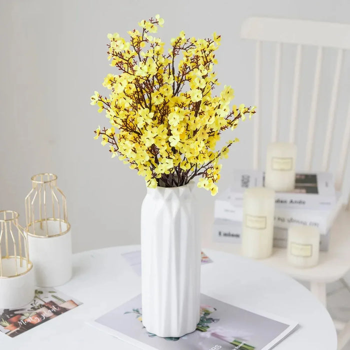 Cherry Blossoms Artificial Flowers Baby's Breath Gypsophila – Faux Silk Flowers for Wedding & Home Vase Decoration