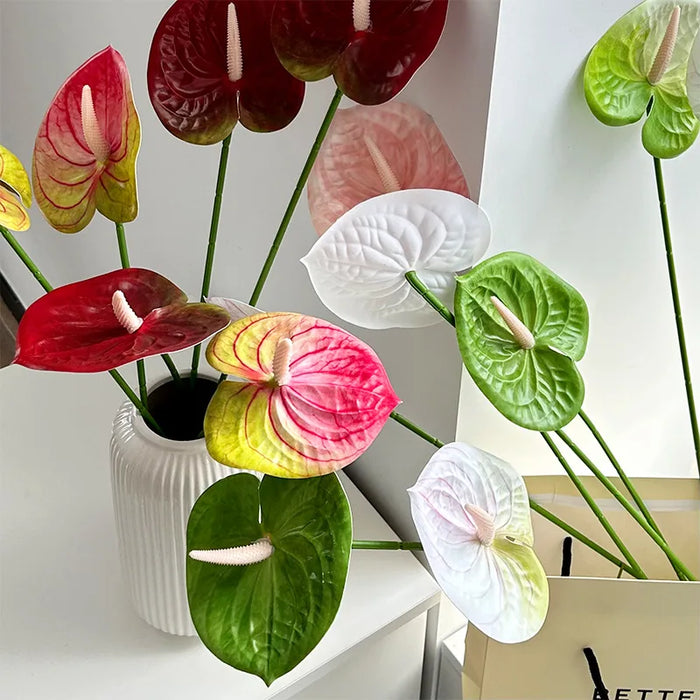 3D Printed Anthurium Artificial Flower – Realistic Flamingo Palm for Wedding, Home, and Event Decor