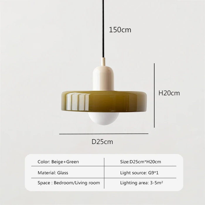 Modern Nordic Glass Pendant Light – Decorative Hanging Lamp for Living Room, Dining Room, Bedroom, and Study – LED Bulb Included