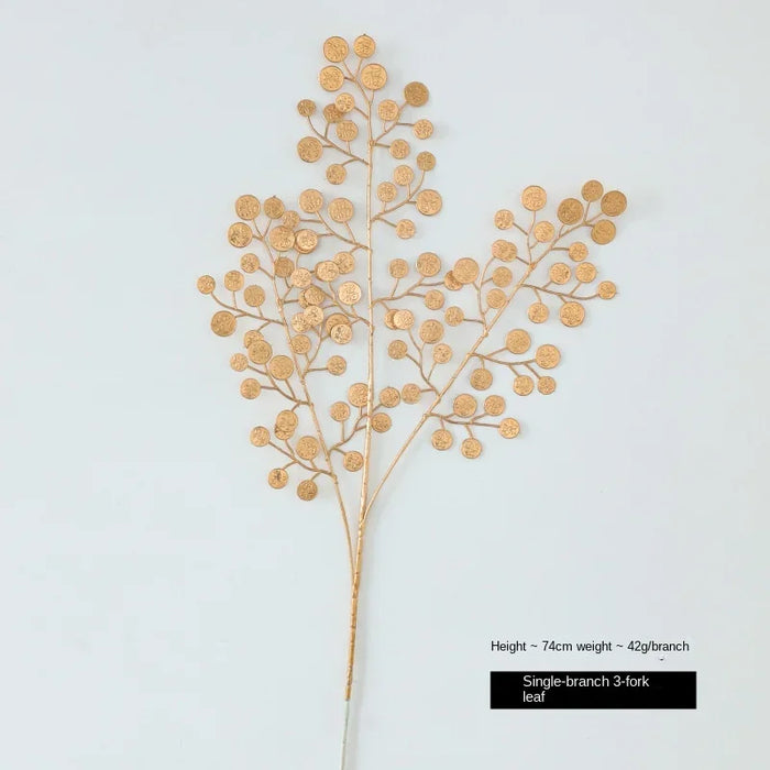 Artificial Golden Ginkgo Leaf & Eucalyptus Flower Arrangement – Perfect for Weddings, Home Decor, Christmas, and Special Occasions