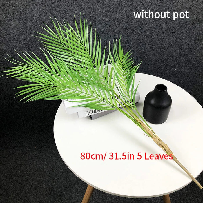 Large Artificial Palm Tree – 80-125cm Fake Monstera & Fern Plant for Outdoor, Home, Garden, and Office Decor