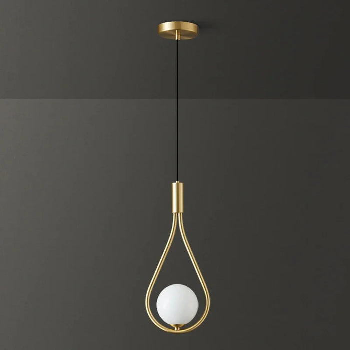 Modern LED Pendant Light – Nordic Frosted Glass Ball Chandelier with G9 Bulb for Bedroom, Living Room, and Dining Room