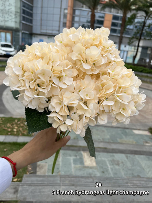 Artificial Silk Hydrangea Flower Bouquet – DIY Wedding, Party, and Home Decor – Large Hydrangea Heads for Bridal Bouquets and Floral Arrangements