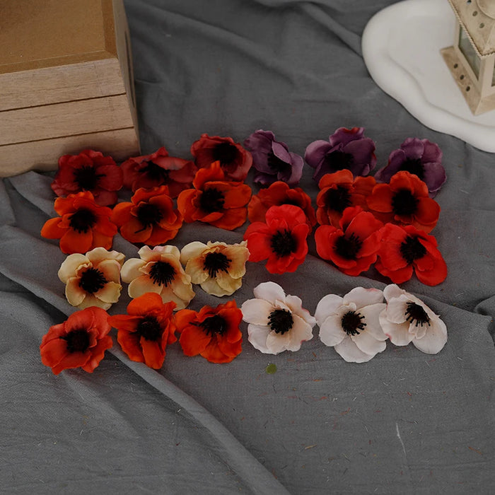 20pcs Silk Artificial Poppy Flower Heads – Perfect for Wedding, Party, Home, Christmas Decoration, and DIY Projects