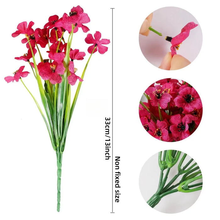 12pcs Outdoor Artificial Flowers – UV Resistant Fake Flowers for Garden, Porch, Window Box, Home, Wedding & Festive Decor