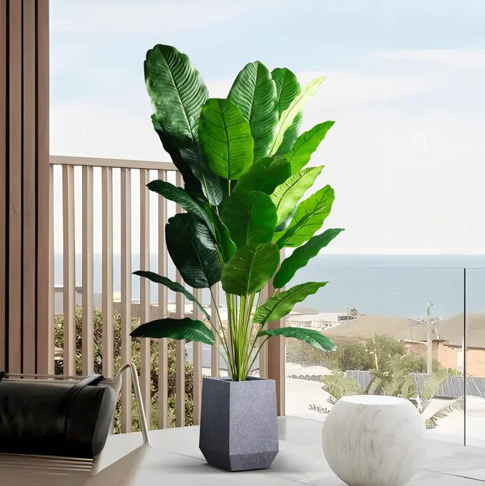 85-115cm Large Artificial Bird of Paradise Tree – Tropical Fake Banana Leaves & Palm Plant for Home and Garden Decor