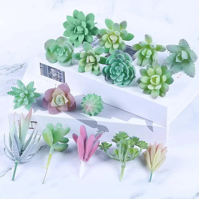 16 Pcs Realistic Textured Artificial Succulents Set – Mini Faux Succulent Plants for Home, Office, Garden & DIY Decor