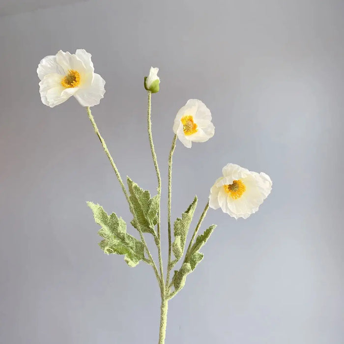 4 Head Artificial Poppy Flowers Bouquet – Silk Fake Flowers for Home Decor, Garden, Wedding, and Party Decoration