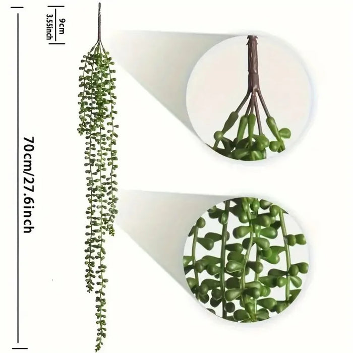 Artificial Succulent Vine Plant – 70cm Lifelike Faux Succulent for Home, Wedding, Office, and Outdoor Hanging Decoration – 1PC or 4PCS