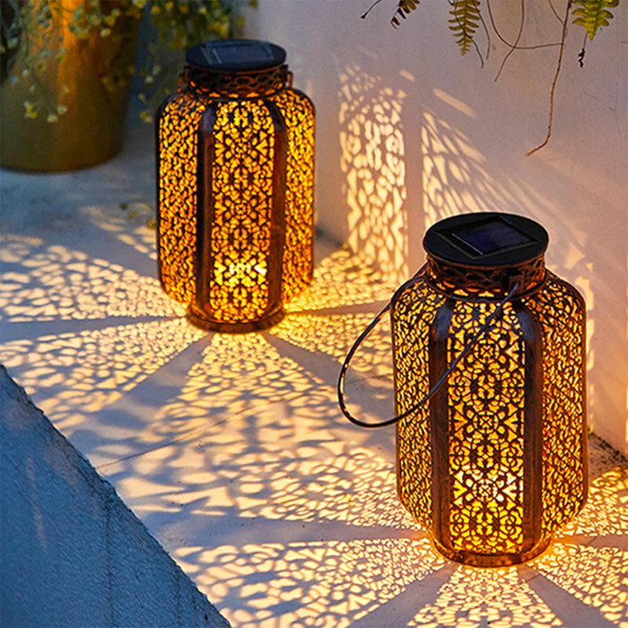 Modern LED Solar Landscape Light – Waterproof Garden Lantern with Retro Design for Outdoor Decor, Brassy Hanging Light, Energy Saving