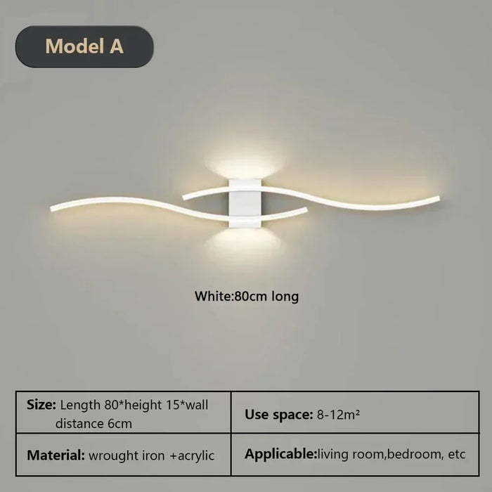 Modern LED Wall Lamp – Black, White, and Gold Wall Light Sconce for Living Room, Bedroom, Bedside, and Decorative Lighting