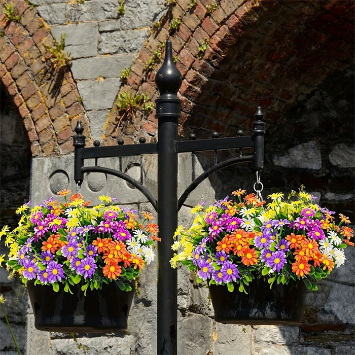 33cm Artificial Daisies - UV Resistant Colorfast Plastic Flowers for Wedding, Home, and Outdoor Decor | DIY Artificial Flowers