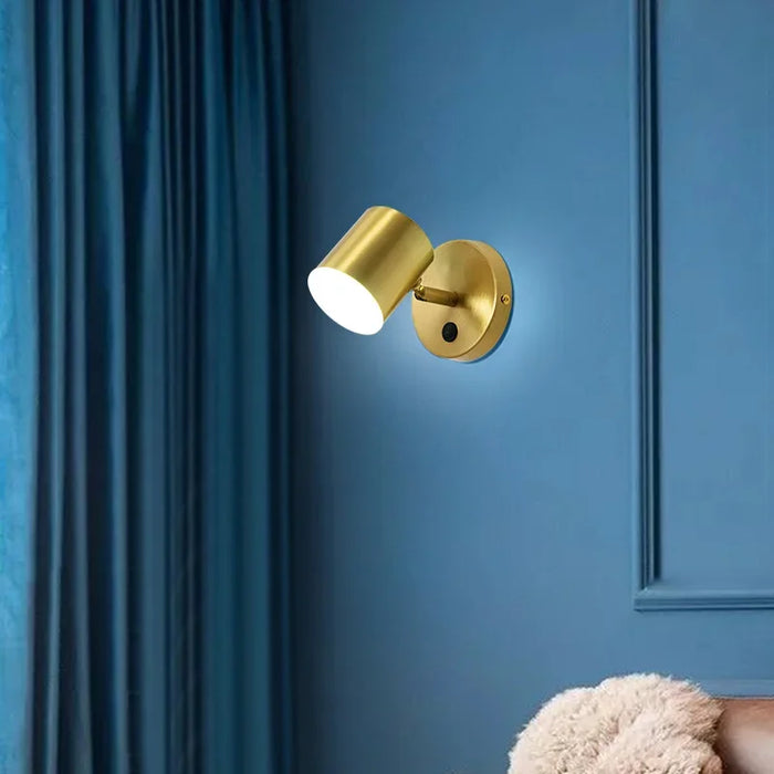 Modern Golden LED Wall Lamp – Adjustable Bedside Reading Light for Bedroom and Home Decor