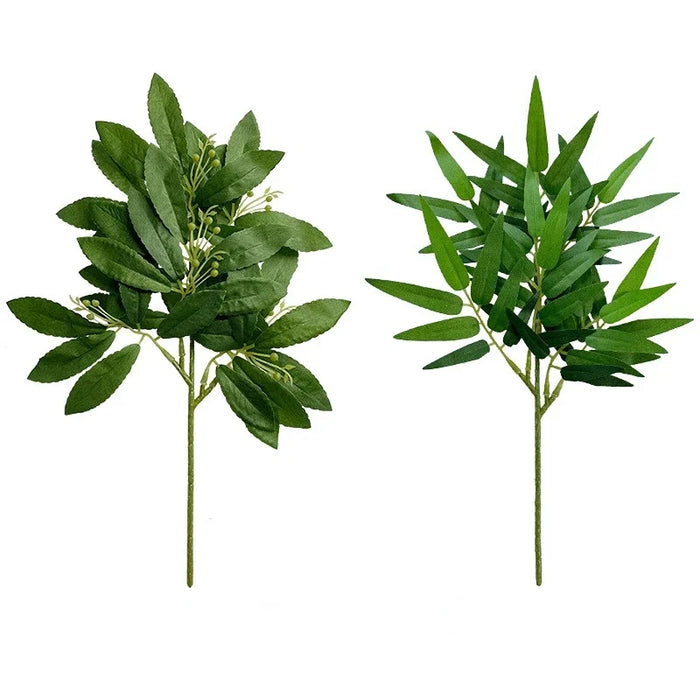 Artificial Eucalyptus Leaves and Apple Leaf Table Flower Arrangement – Realistic Green Faux Plants for Home, Office, and Bridal Shower Decor
