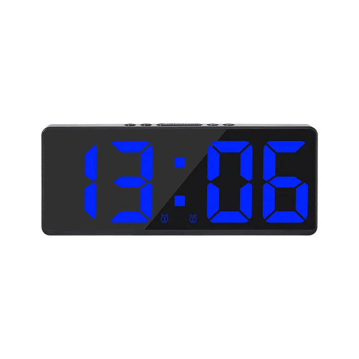 Voice Control Digital Alarm Clock with Temperature Display – Snooze, Night Mode, Dual Alarms, 12/24H LED Clock with Anti-Disturb Feature