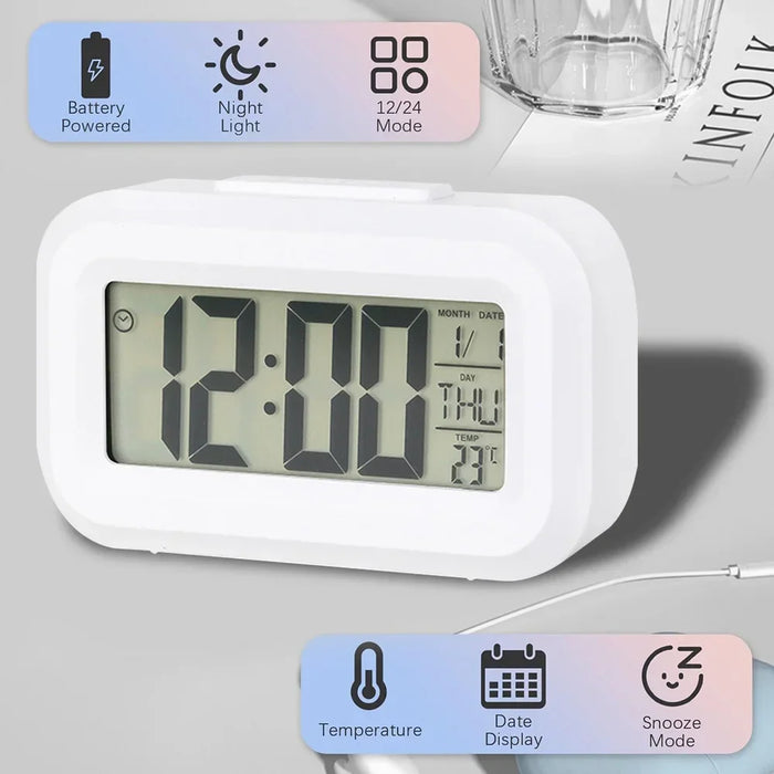 Compact LED Digital Alarm Clock with Night Light – Perfect for Bedrooms, Offices, and Kids' Rooms