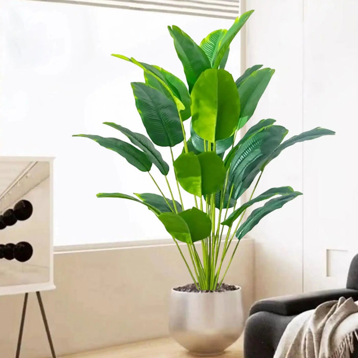 65-125cm Large Artificial Tropical Palm Tree – Real Touch Fake Banana Plant with 24 Leaves for Home, Garden, and Outdoor Decor
