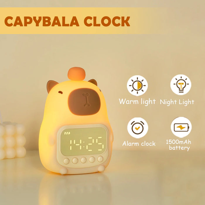 Cute Cartoon Capybara Silicone Night Light – USB Rechargeable, Timing Dimming Sleep Lamp for Kids' Room, LED, 16 Hours of Usage