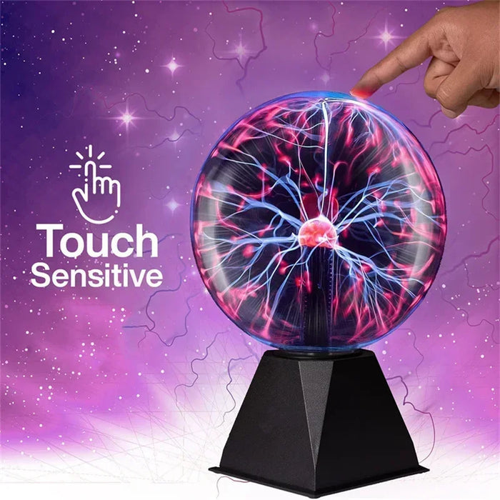 8-Inch Sound Control Magic Plasma Ball Lamp – LED Night Light with Touch & Sound Sensitivity for Party, Christmas, & Atmosphere Decor